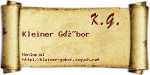Kleiner Gábor névjegykártya