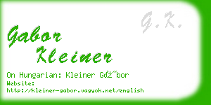 gabor kleiner business card